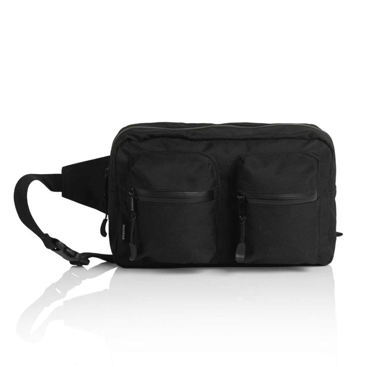 AS Colour Recycled Double Waist Bag | 1025 | AS Colour 1025 BLACK One Size