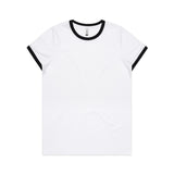 AS Colour Wo's Maple Ringer Tee | 4053 | AS Colour 4053 WHITE/BLACK XS