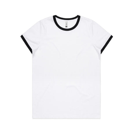 AS Colour Wo's Maple Ringer Tee | 4053 | AS Colour 4053 WHITE/BLACK XS