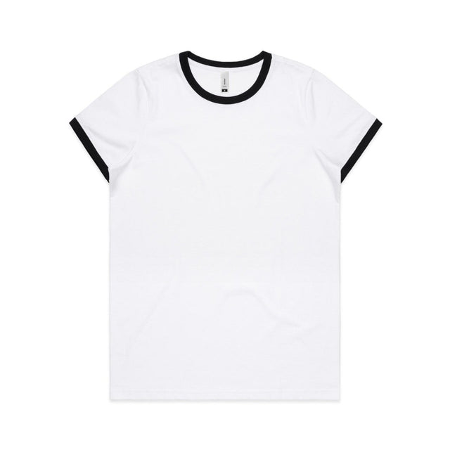 AS Colour Wo's Maple Ringer Tee | 4053 | AS Colour 4053 WHITE/BLACK XS