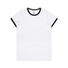AS Colour Wo's Maple Ringer Tee | 4053 | AS Colour 4053 WHITE/BLACK XS