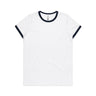 AS Colour Wo's Maple Ringer Tee | 4053 | AS Colour 4053 WHITE/NAVY XS
