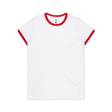 AS Colour Wo's Maple Ringer Tee | 4053 | AS Colour 4053 WHITE/RED XS