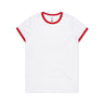 AS Colour Wo's Maple Ringer Tee | 4053 | AS Colour 4053 WHITE/RED XS