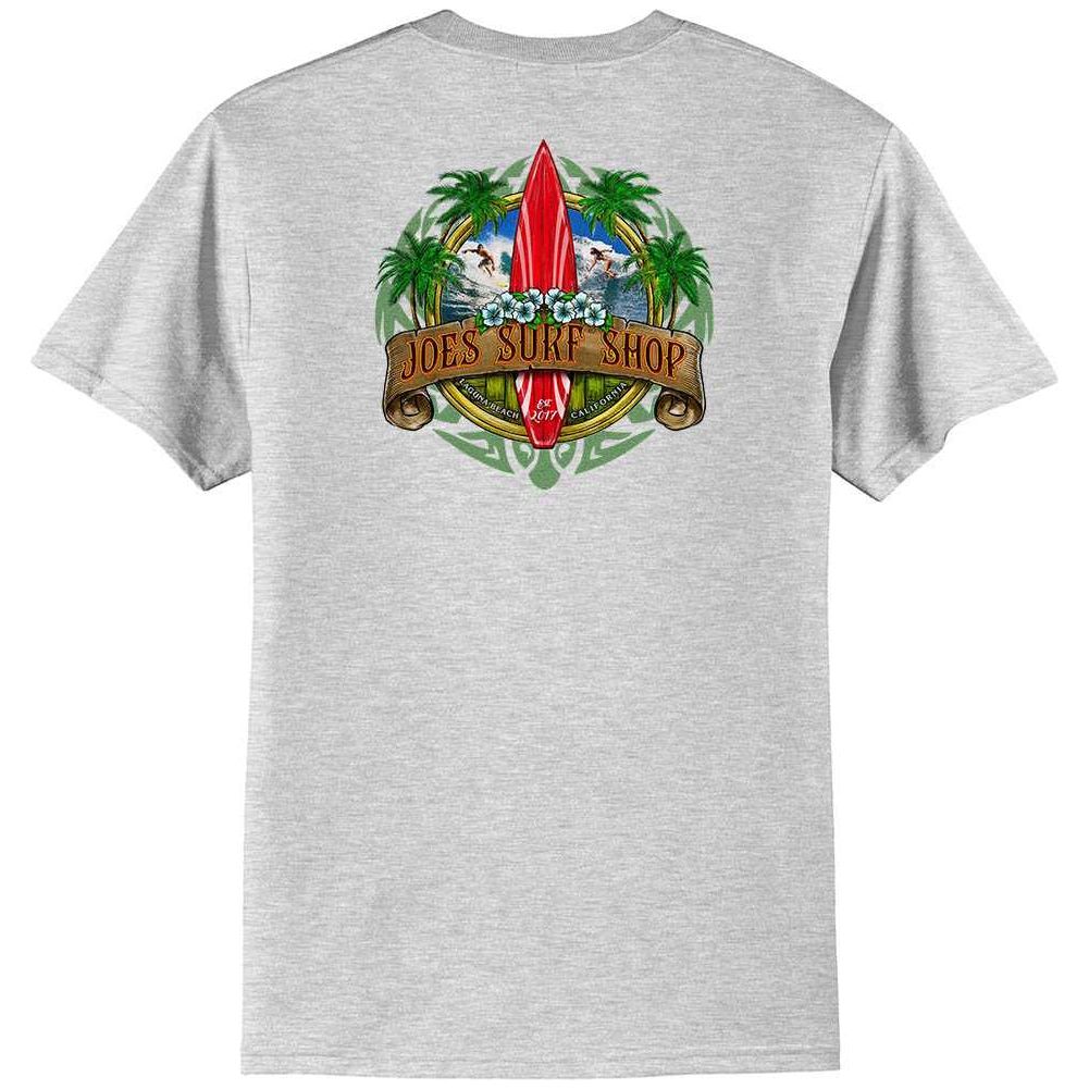 Joe's Surf Shop Longboard Design 50/50 Cotton Poly T-Shirts in Regular, Big and Tall Joe's USA Men's Shirts