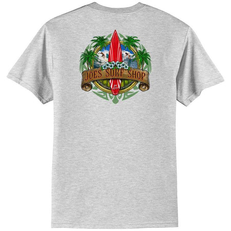 Joe's Surf Shop Longboard Design 50/50 Cotton Poly T-Shirts in Regular, Big and Tall Joe's USA Men's Shirts