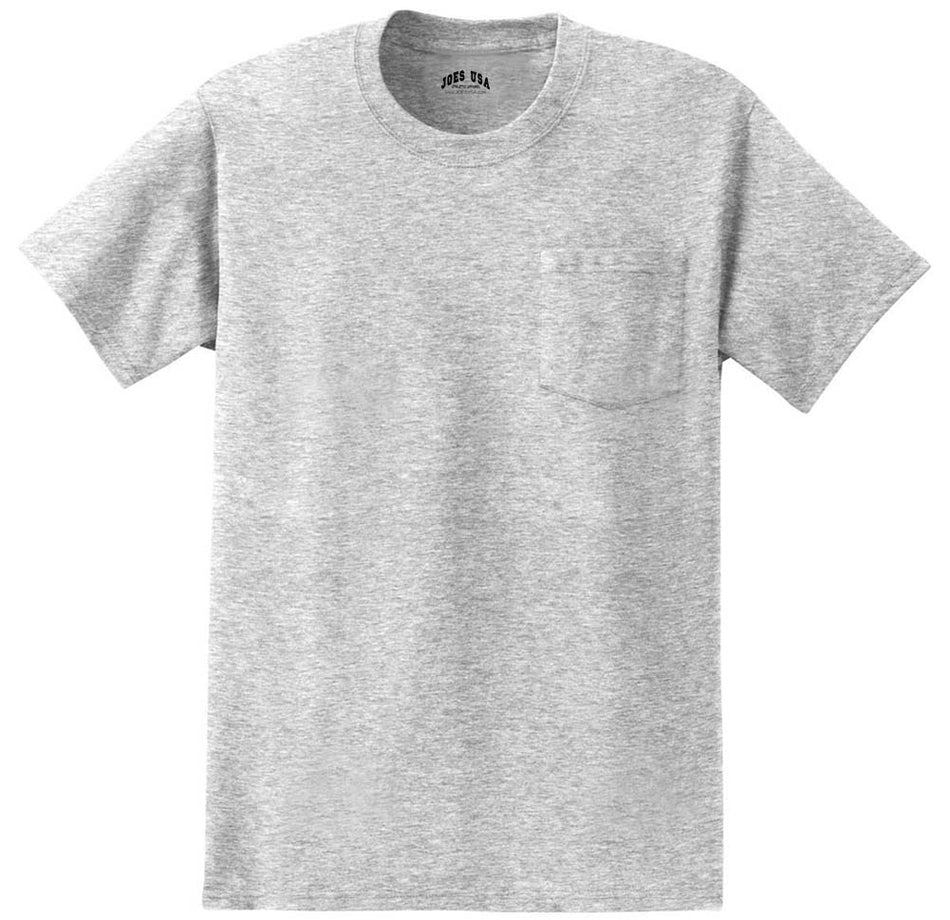 Joe's USA Mens Pocket Tee's 6.1-ounce, 100% Cotton T-Shirts