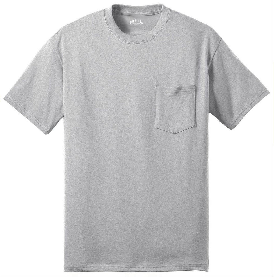 Joe's USA Pocket Tee Shirt- 50/50 Poly Cotton  in Sizes S-6XL