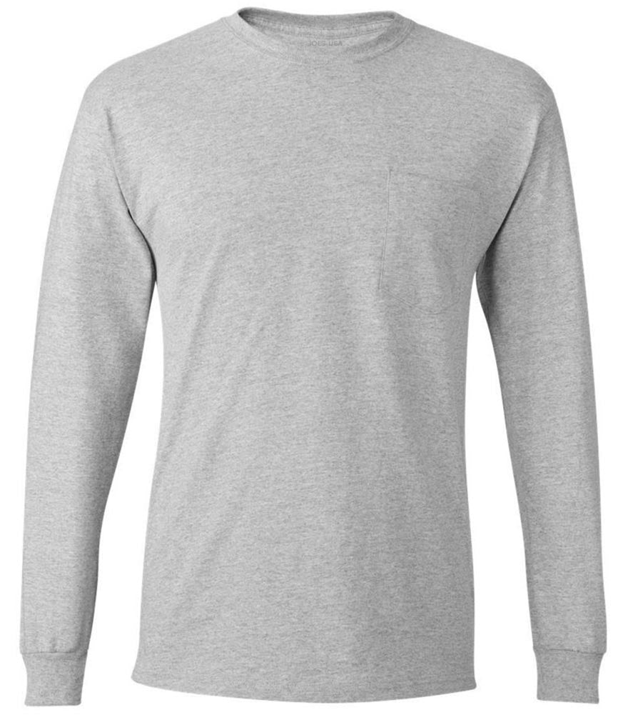 Joe's USA Men's TALL Long Sleeve Essential T-Shirt with Pocket