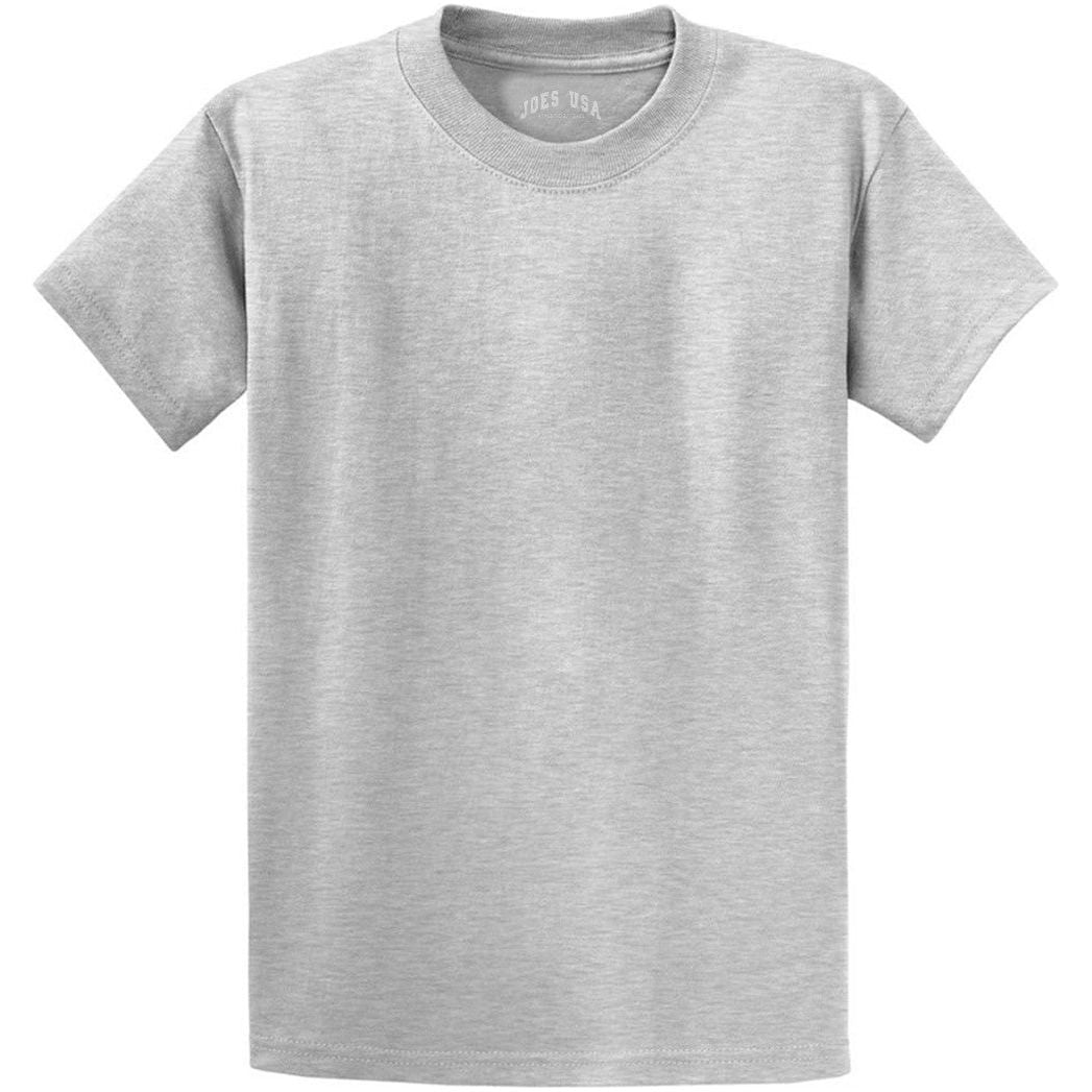 Men's Durable 100% Heavyweight Cotton T-Shirts in Regular, Big, and Tall Sizes Joe's USA Men's Apparel - Ash