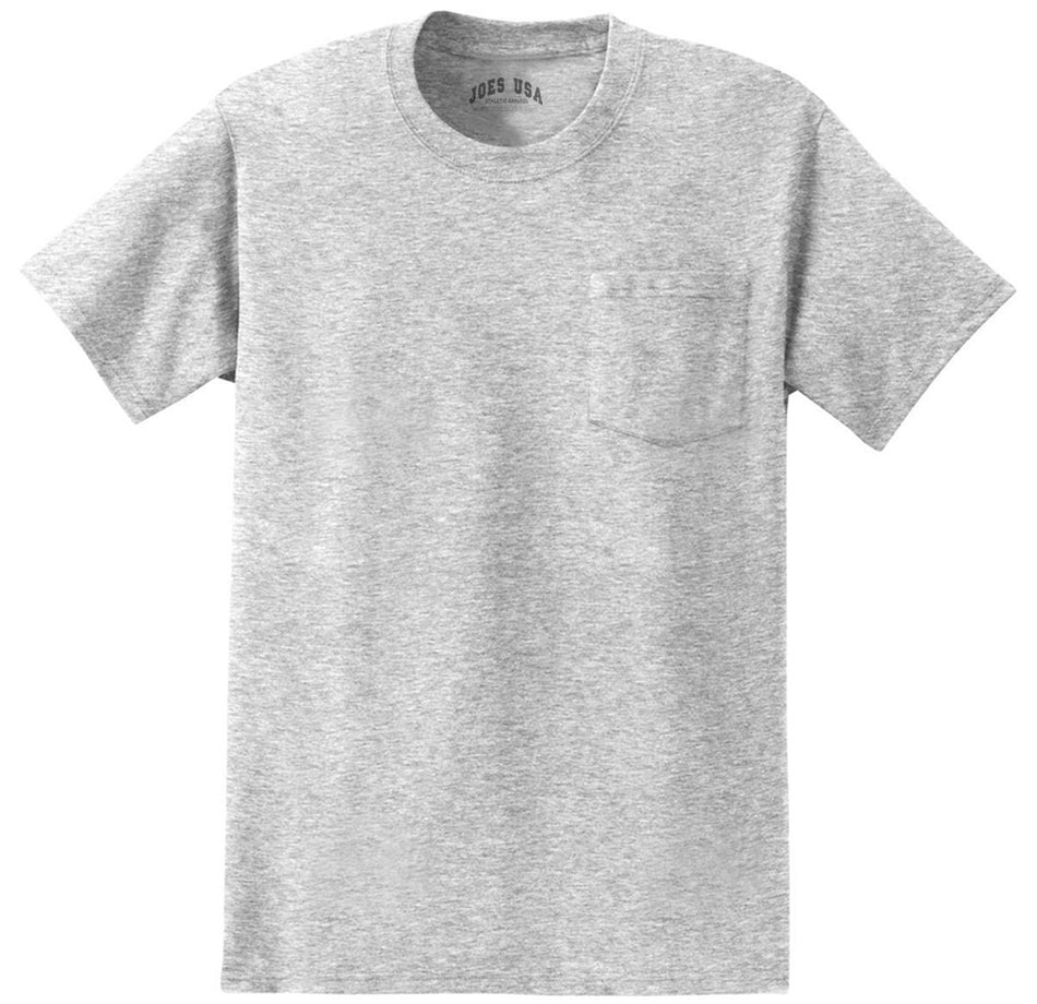 Joe's USA Tall Essential T-Shirt with Pocket T-Shirts Joe's USA Large Tall Ash