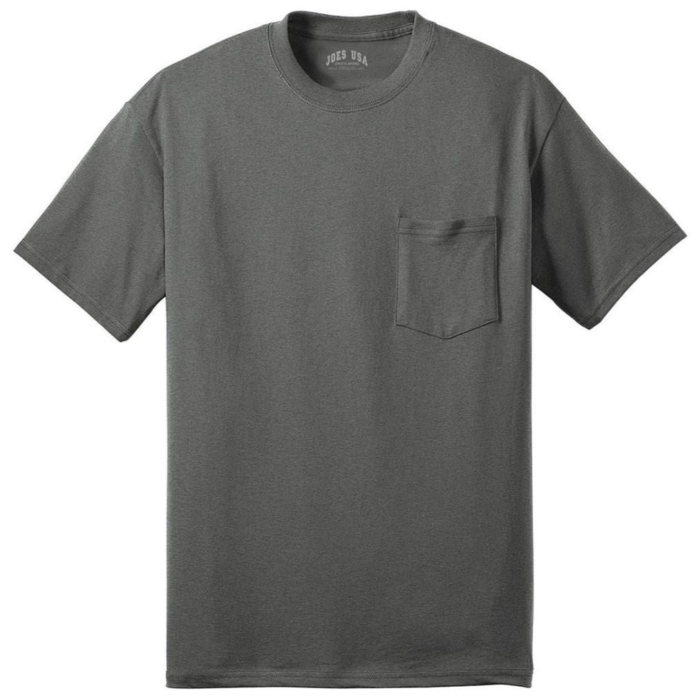 Mens Tall 50/50 Cotton/Poly T-Shirt with Pocket Tall Joe's USA Athletic Heather Large Tall