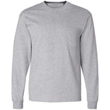 Joe's USA Men's Ultra Cotton 100% Cotton Long Sleeve T-Shirt with Pocket Joe's USA Small Sport Grey