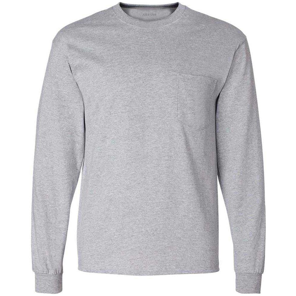 Joe's USA Men's Ultra Cotton 100% Cotton Long Sleeve T-Shirt with Pocket Joe's USA Mens Apparel