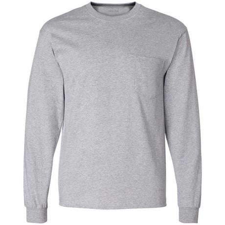 Joe's USA Men's Ultra Cotton 100% Cotton Long Sleeve T-Shirt with Pocket Joe's USA Small Sport Grey