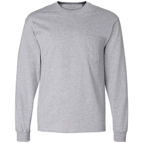 Joe's USA Men's Ultra Cotton 100% Cotton Long Sleeve T-Shirt with Pocket Joe's USA Small Athletic Heather