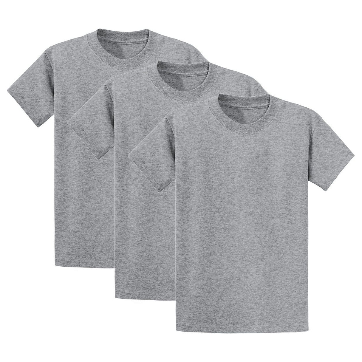 Joe's USA Mens 3-Pack of 100% Heavyweight Cotton T-Shirts Multi-Packs Big & Tall Sizes - Athletic Heather Joe's USA Athletic Heather Small