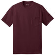 Joe's USA Men's 50/50 Cotton/Poly T-Shirt with Pocket-AthleticMaroon T-Shirts Joe's USA Athletic Maroon S