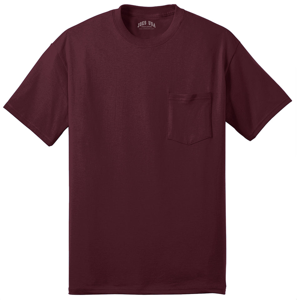 Joe's USA Men's 50/50 Cotton/Poly T-Shirt with Pocket