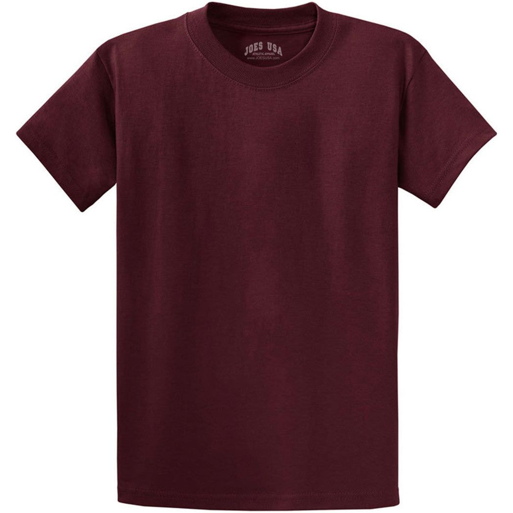 Joe's USA - Versatile 50/50 Cotton/Poly T-Shirts in 30 Vibrant Colors Joe's USA Men's Shirts - Athletic Maroon