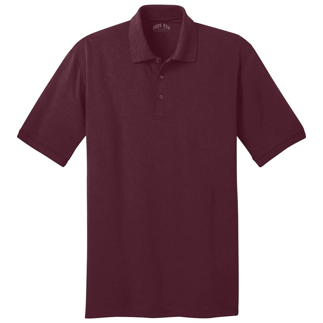 Men's Tall 5.5-Ounce Jersey Knit Polo Polos/Knits Joe's USA Athletic Maroon Large Tall