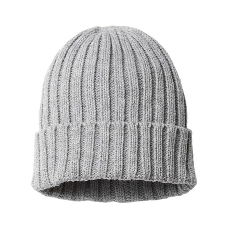 Atlantis Headwear Sustainable Cable Knit Cuffed Beanie - Atlantis Headwear SHORE Light Grey One Size Beanies