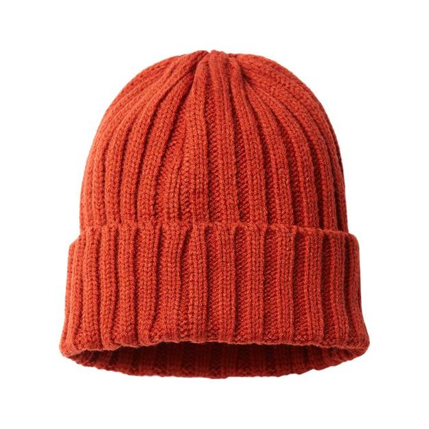 Atlantis Headwear Sustainable Cable Knit Cuffed Beanie - Atlantis Headwear SHORE Rusty One Size Beanies