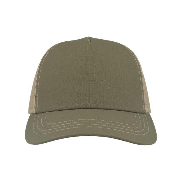 Atlantis Headwear Sustainable Canvas Cap - Atlantis Headwear RAPPER Olive Green/ Khaki Adjustable Hats