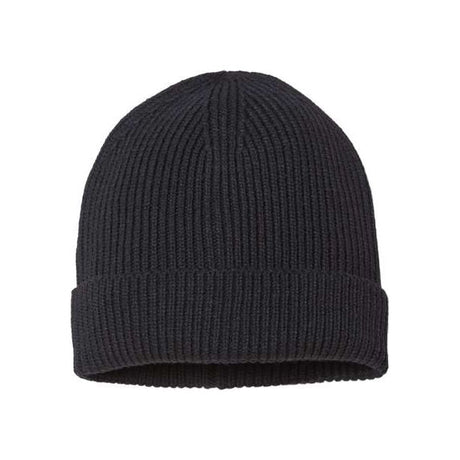 Atlantis Headwear Sustainable Fine Rib Cuffed Beanie - Atlantis Headwear ANDY Black One Size Beanies