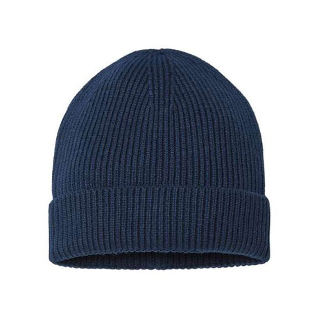 Atlantis Headwear Sustainable Fine Rib Cuffed Beanie - Atlantis Headwear ANDY Navy One Size Beanies
