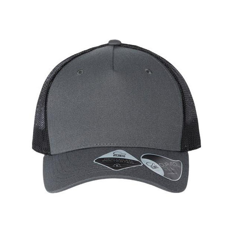 Atlantis Headwear Sustainable Five - Panel Trucker Cap - Atlantis Headwear ZION Black/ White Adjustable Hats