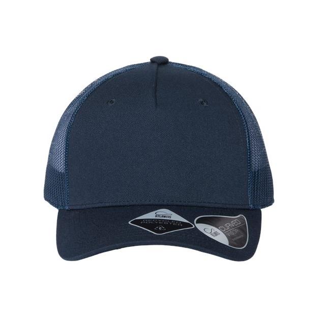 Atlantis Headwear Sustainable Five - Panel Trucker Cap - Atlantis Headwear ZION Black/ White Adjustable Hats