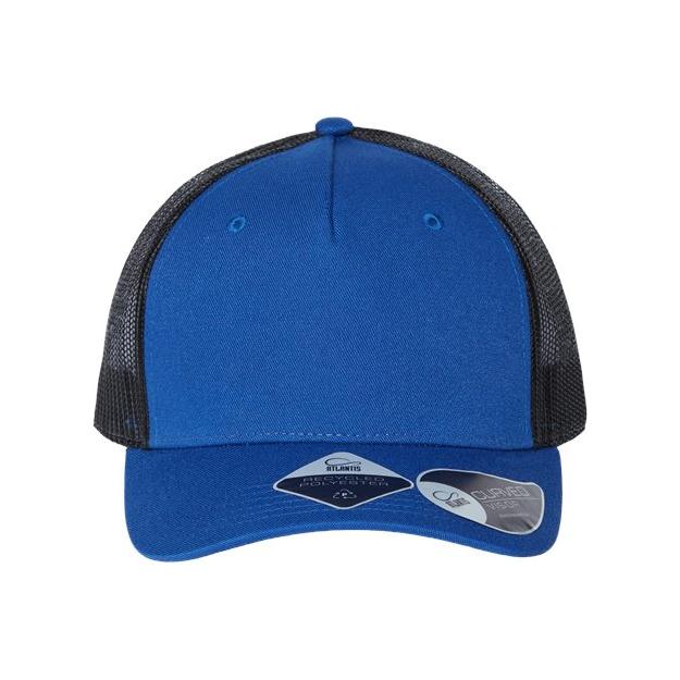 Atlantis Headwear Sustainable Five - Panel Trucker Cap - Atlantis Headwear ZION Black/ White Adjustable Hats