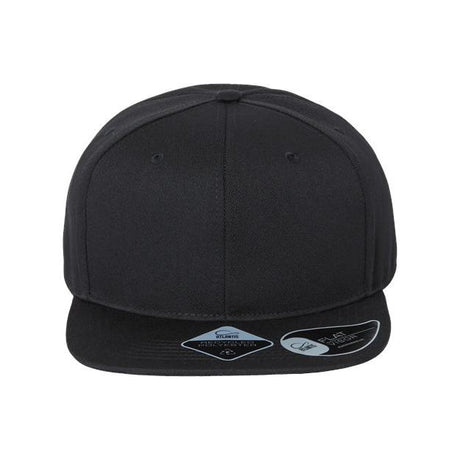 Atlantis Headwear Sustainable Flat Bill Cap - Atlantis Headwear JAMES Black Adjustable Hats