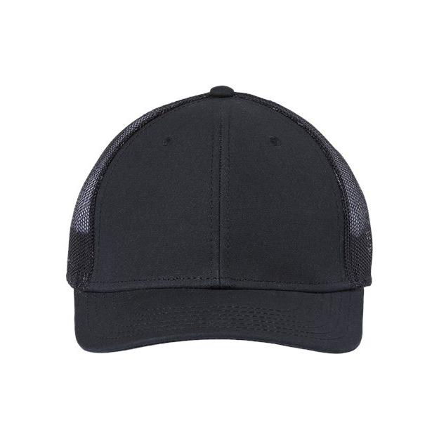 Atlantis Headwear Sustainable Recy Three Trucker Cap - Atlantis Headwear RETH Black/ Black Adjustable Hats