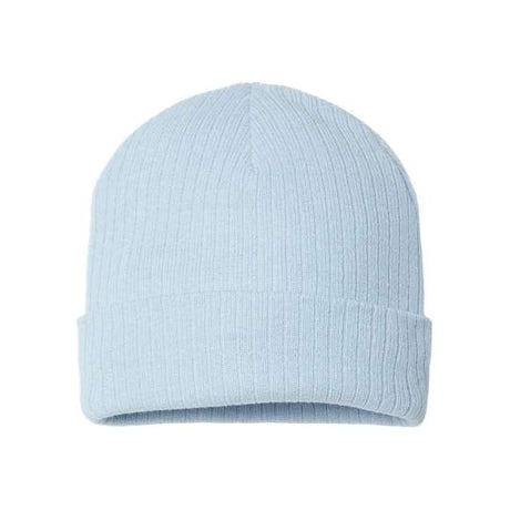 Atlantis Headwear Sustainable Rib Cuffed Beanie - Atlantis Headwear RIO Light Blue One Size Beanies
