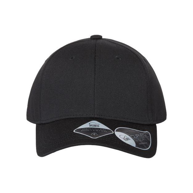 Atlantis Headwear Sustainable Structured Cap - Atlantis Headwear JOSHUA Black Adjustable Hats