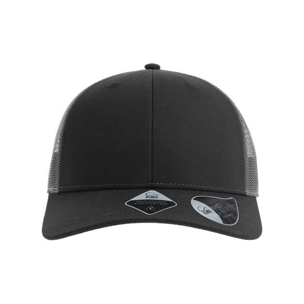 Atlantis Headwear Sustainable Trucker Cap - Atlantis Headwear BRYCE Black/ Dark Grey Adjustable Hats