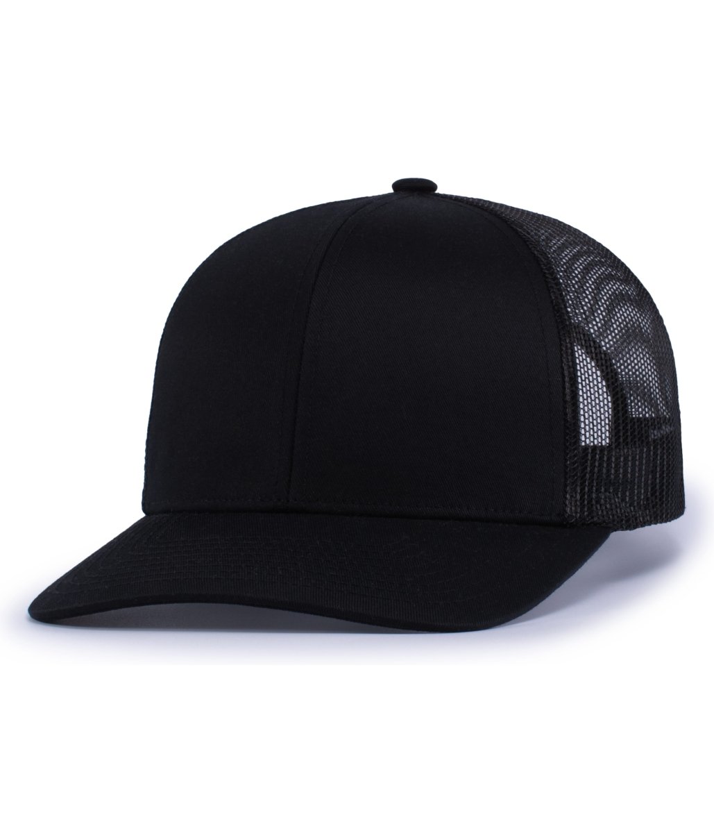 Augusta Sportswear 6 - PANEL TRUCKER SNAPBACK CAP 6114 BLACK OS