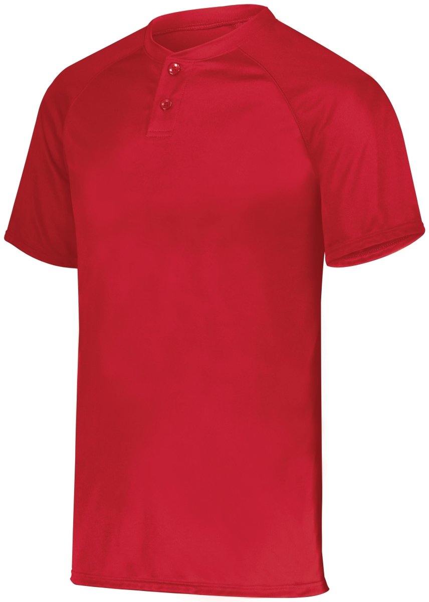 Augusta Sportswear Attain Wicking Two - Button Baseball Jersey 1565 RED S