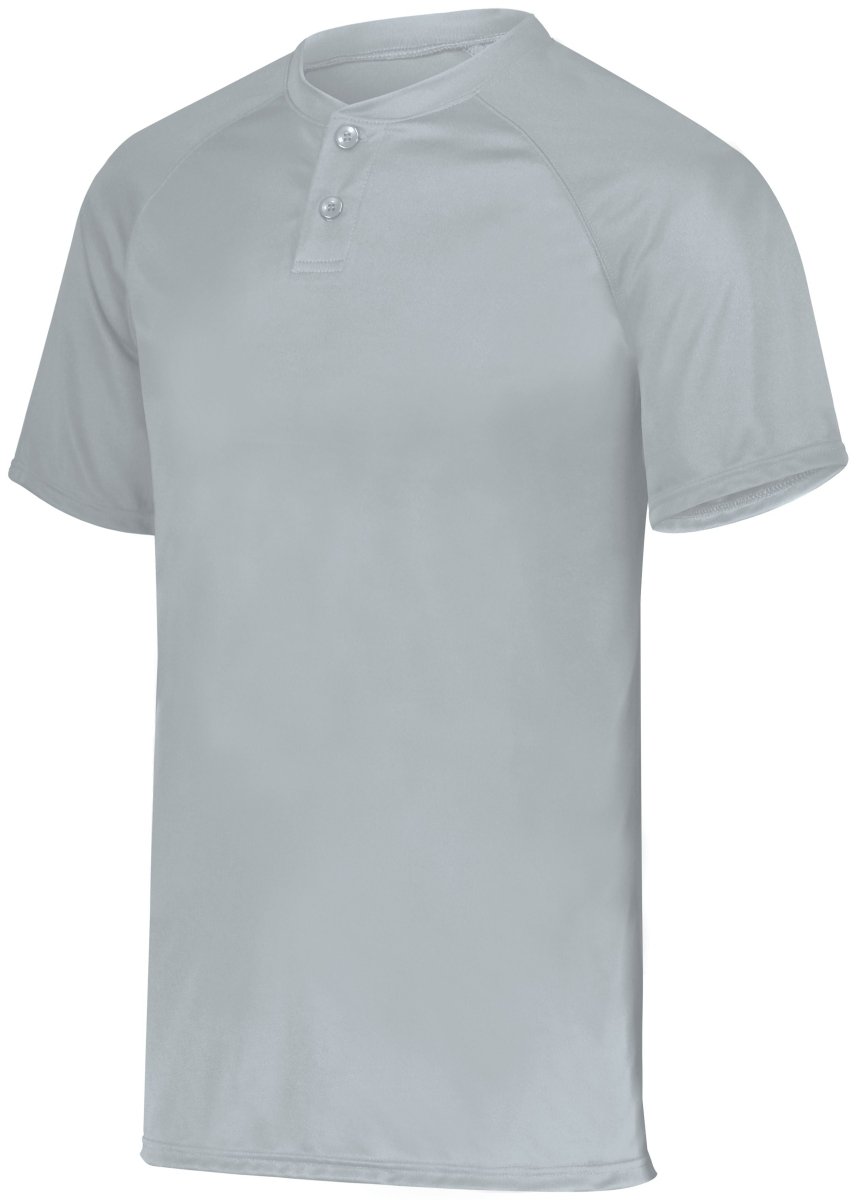 Augusta Sportswear Attain Wicking Two - Button Baseball Jersey 1565 SILVER S