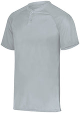 Augusta Sportswear Attain Wicking Two - Button Baseball Jersey 1565 SILVER S