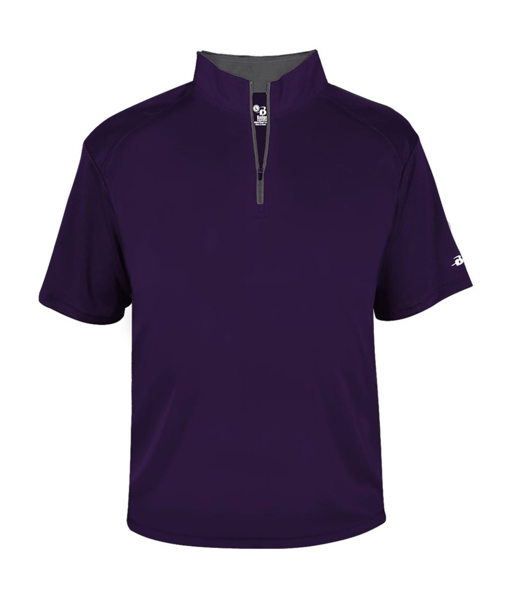 Augusta Sportswear B - CORE 1/4 ZIP SHORT SLEEVE PULLOVER 419900 PURPLE/GRAPHITE (BA) S