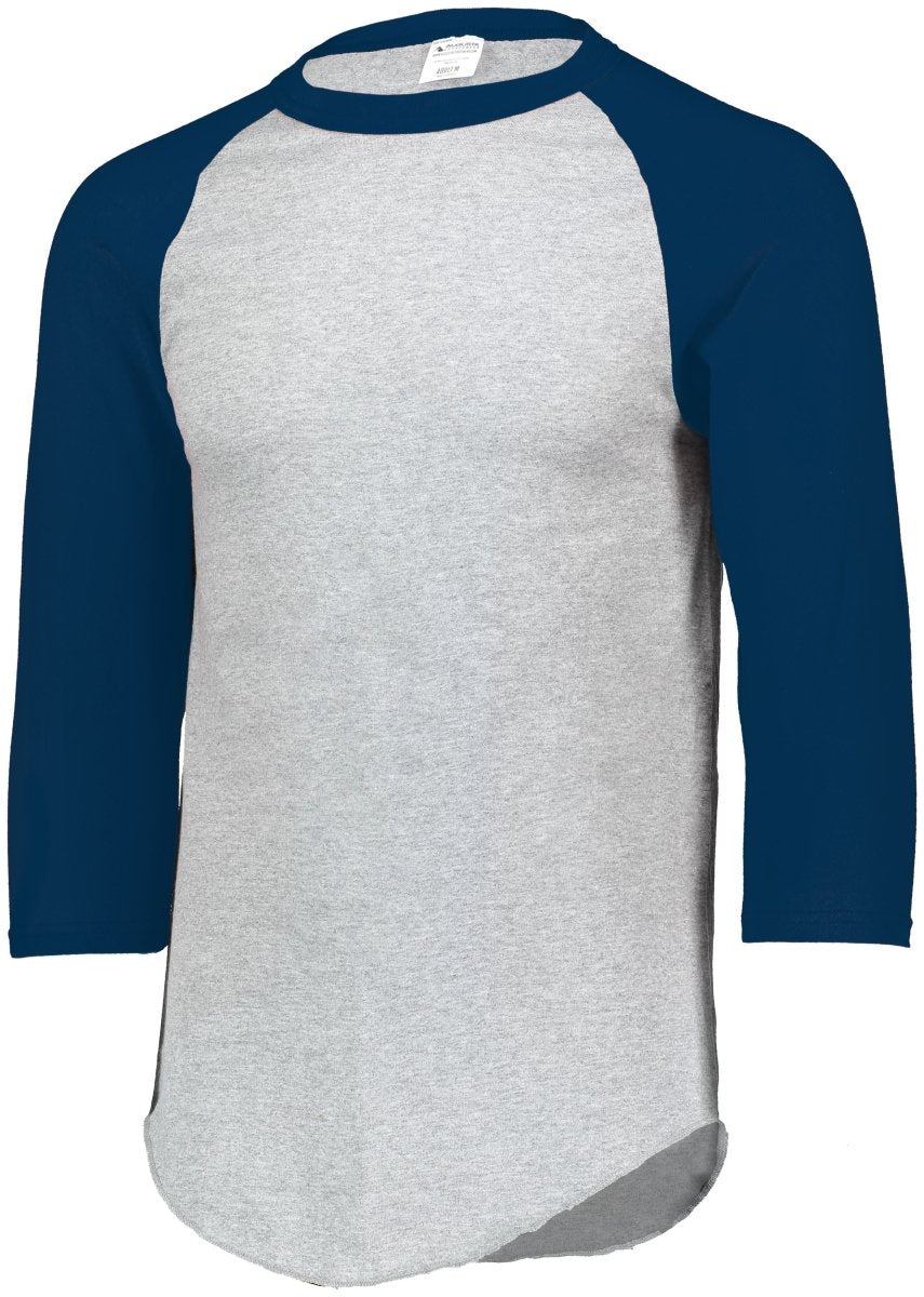 Augusta Sportswear Baseball 3/4 Sleeve Tee 2.0 4420 ATHLETIC HEATHER/NAVY S