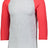 Augusta Sportswear Baseball 3/4 Sleeve Tee 2.0 4420 ATHLETIC HEATHER/RED S