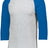 Augusta Sportswear Baseball 3/4 Sleeve Tee 2.0 4420 ATHLETIC HEATHER/ROYAL S
