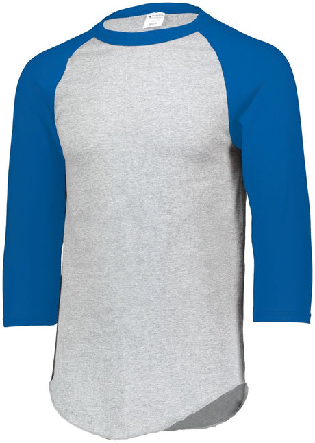 Augusta Sportswear Baseball 3/4 Sleeve Tee 2.0 4420 ATHLETIC HEATHER/ROYAL S