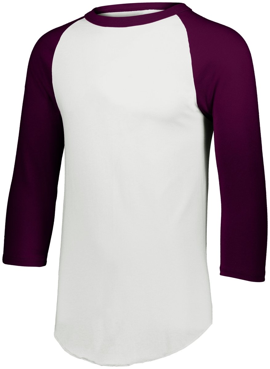 Augusta Sportswear Baseball 3/4 Sleeve Tee 2.0 4420 WHITE/MAROON S