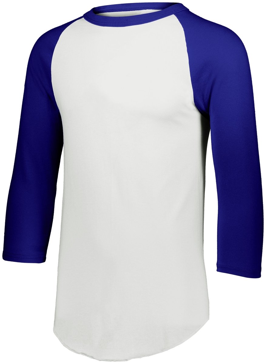 Augusta Sportswear Baseball 3/4 Sleeve Tee 2.0 4420 WHITE/PURPLE S