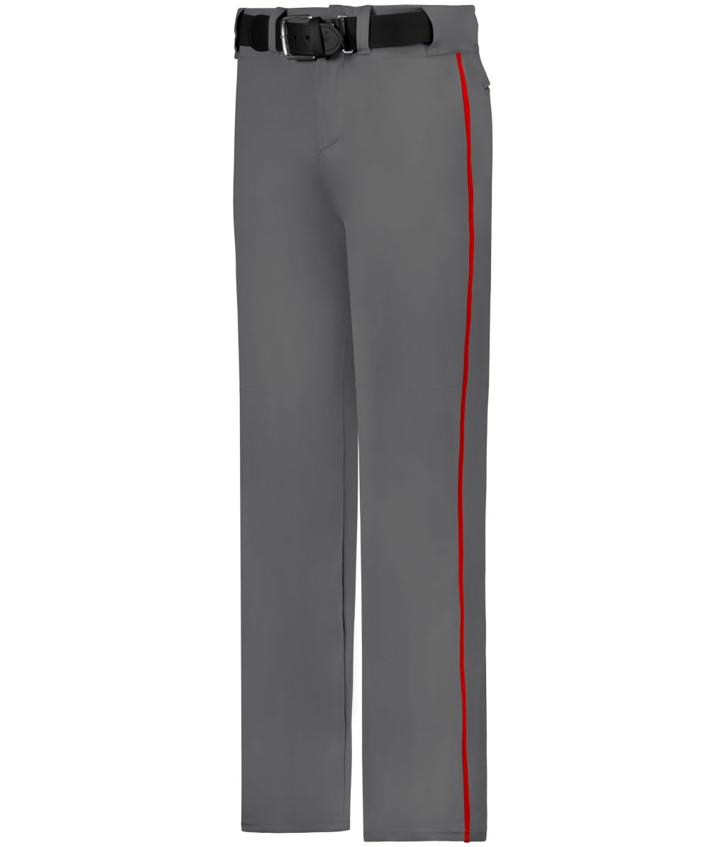 Augusta Sportswear BASEBALL PANT WITH BRAID 605WLB CHARCOAL SOLID/RED (BA) S